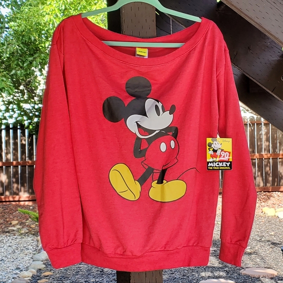 Disney Sweaters - NWT - Disney | Red Mickey Mouse Sweatshirt Size Juniors Medium
